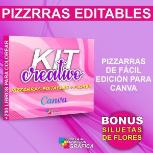 +50 PLANTILLAS DE FLORES Y 5 PIZZARRAS - Editables con Canva