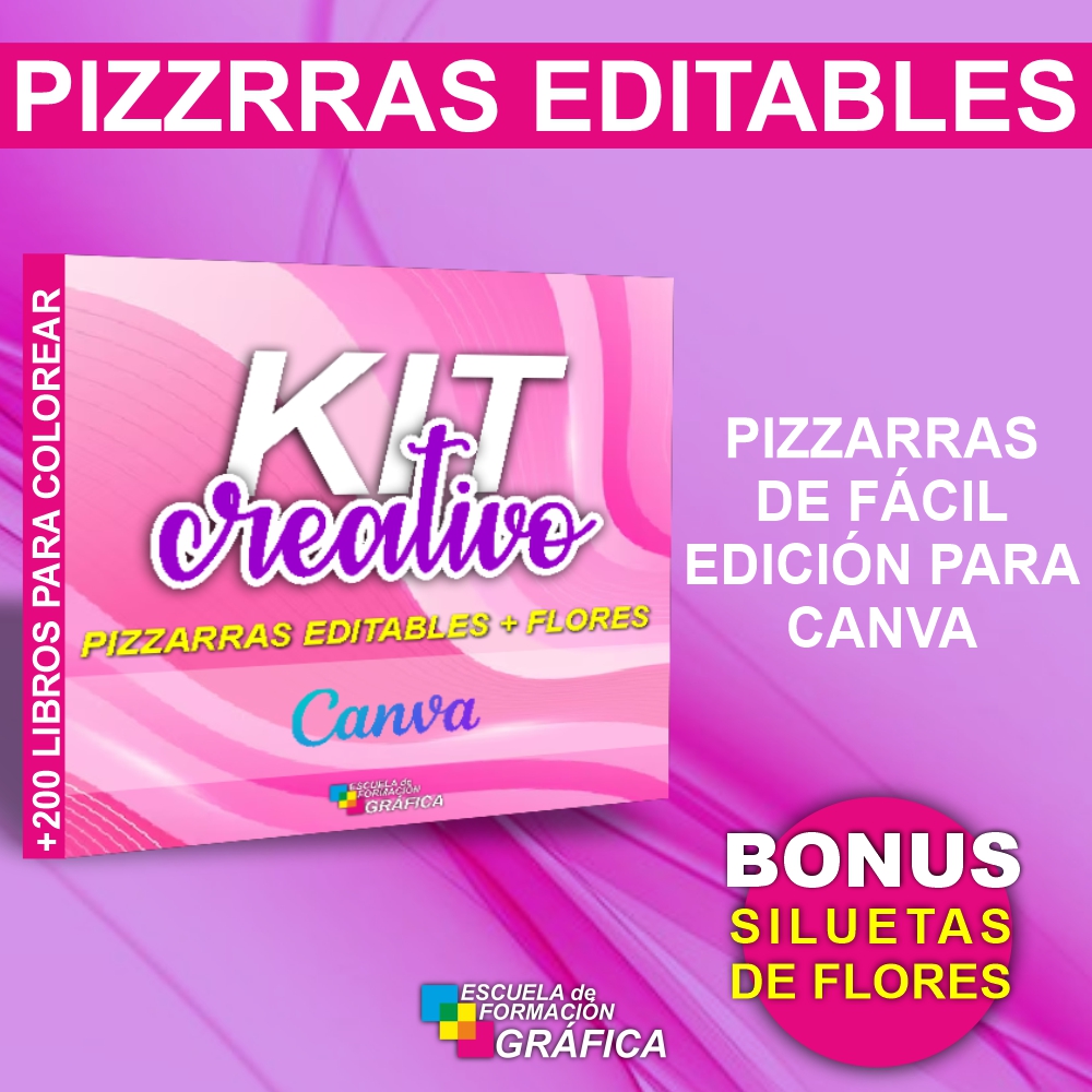 +50 PLANTILLAS DE FLORES Y 5 PIZZARRAS - Editables con Canva